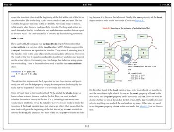 Figure 2. eBook video showing the insertion of a node in a linked list.