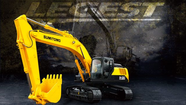 A Sumitomo hydraulic excavator.