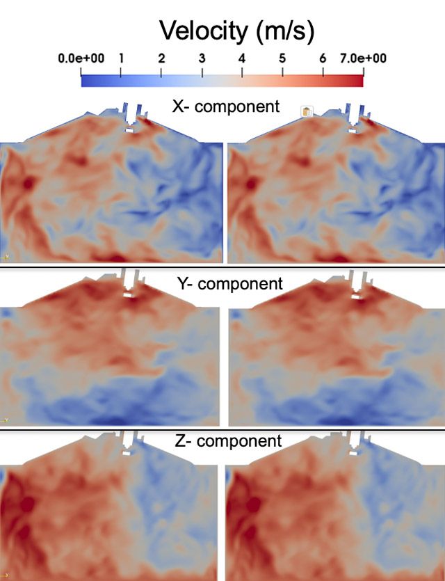 Side-by-side comparison of engine simulation.