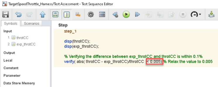 An updated Verify Statement that asserts that the difference should be less than 0.005.