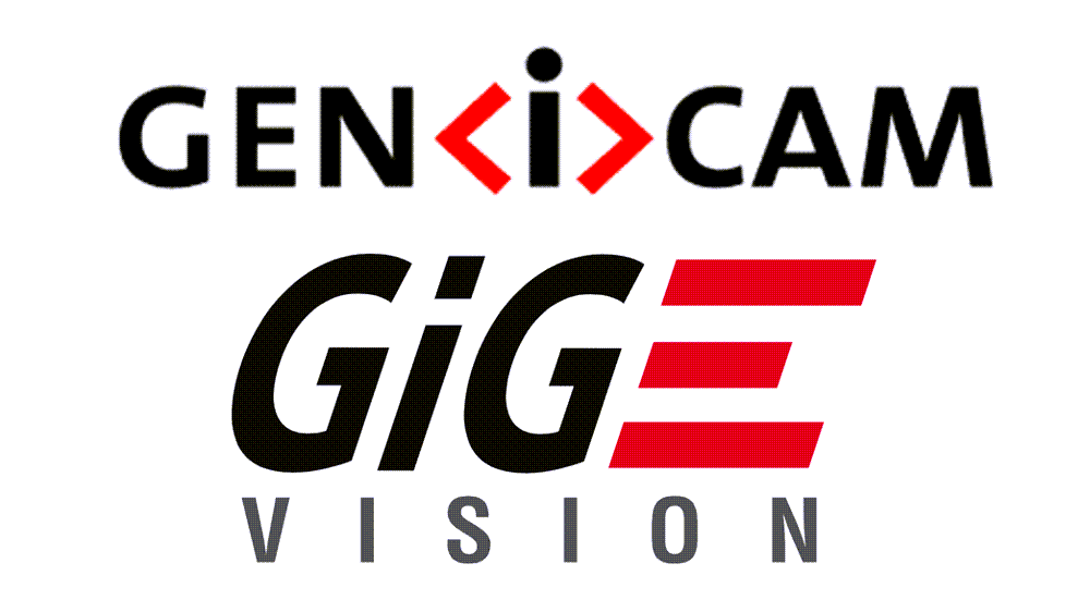 Logos von GenICam GenTL und GigE Vision Imaging Standards.