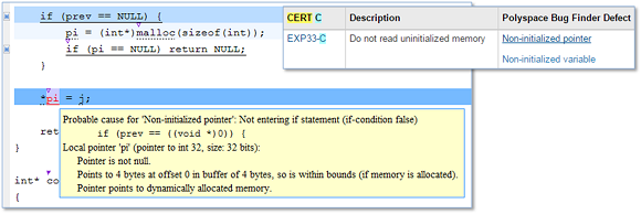 Non-initialized pointer violates CERT C rule EXP33-C