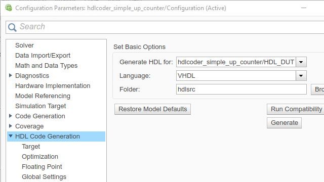 Entwicklung von HDL Code aus Simulink