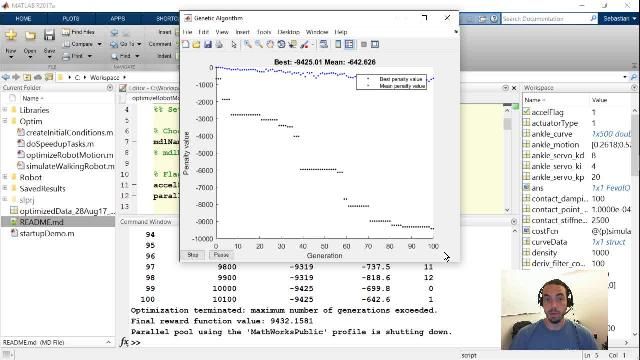 Join Sebastian Castro as he shows you how you can use MATLAB and the Global Optimization Toolbox to find optimal motion trajectories for a Simulink model of a walking robot.