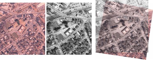 Registering aerial photos using point mapping