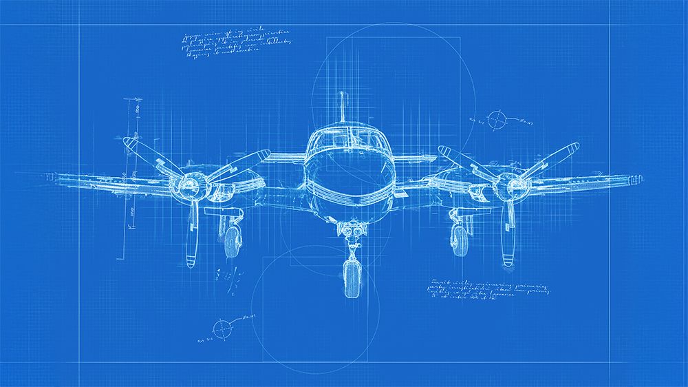 Schéma conceptuel d'un avion.