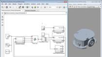 Develop and simulate a collision avoidance algorithm with the CAD model of an Adept mobile robot in Simulink. Then you can seamlessly test the algorithm on the real robot by using the same Simulink model without re-implementing the algorithm. 