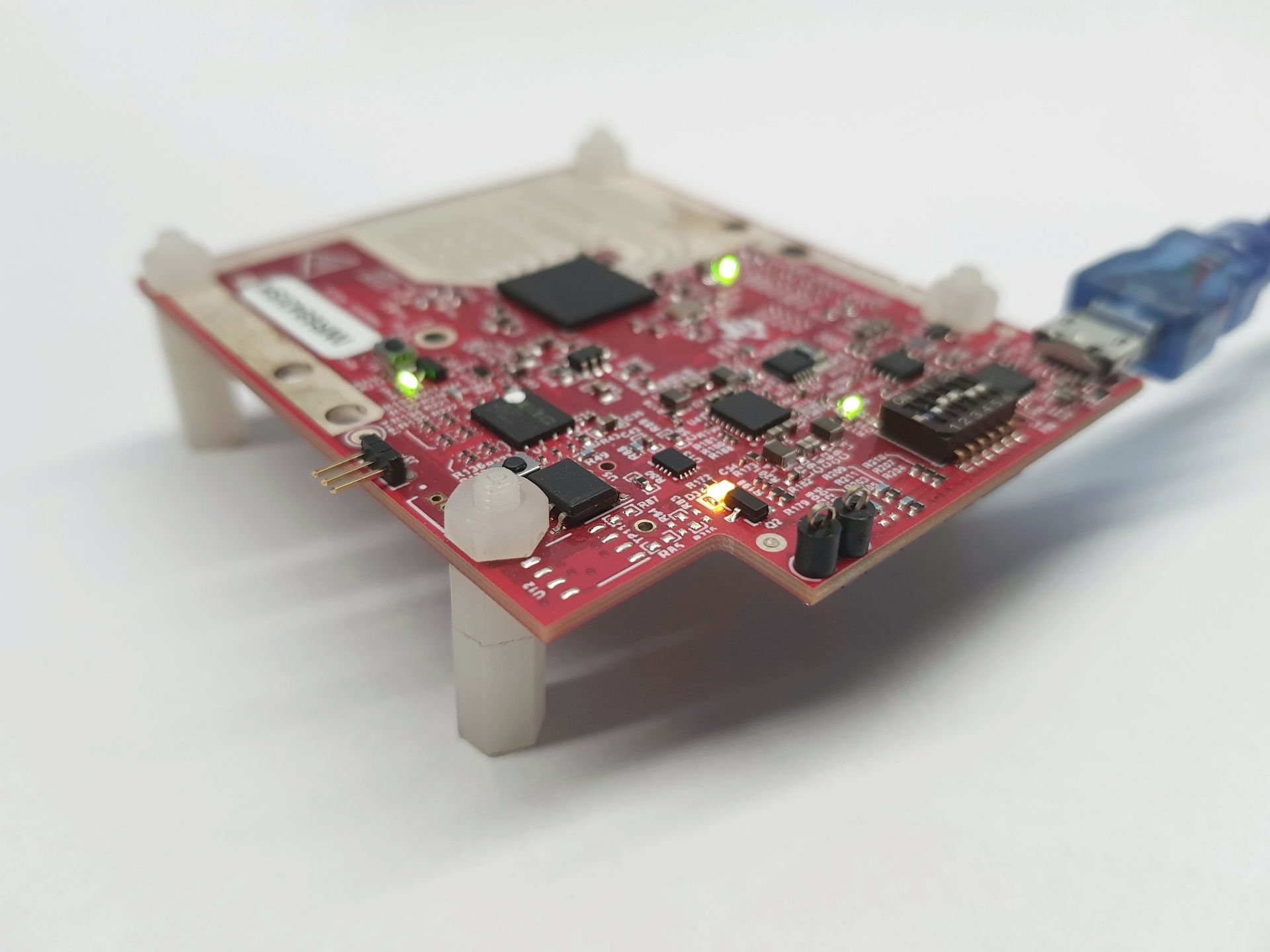 Close-up image of Texas Instruments mmWave Radar Sensor Evaluation Module 
