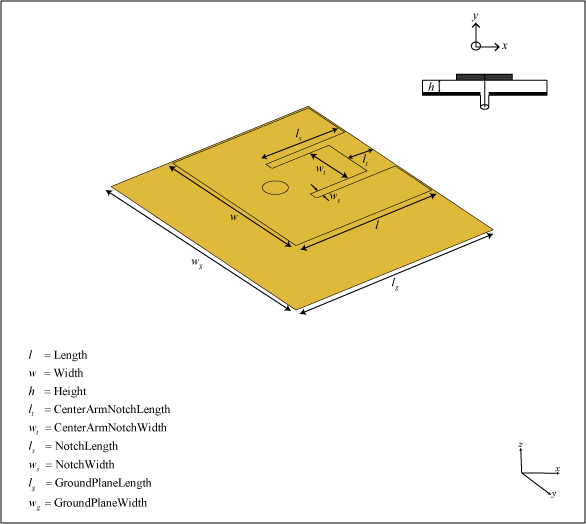 E-shaped notch microstrip patch antenna