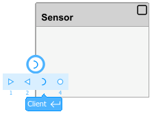 Client port selection on component block.