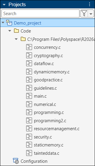 Project with source files