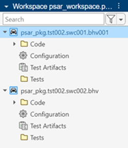 AUTOSAR workspace created from specifications