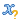 Blue X with orange question mark icon