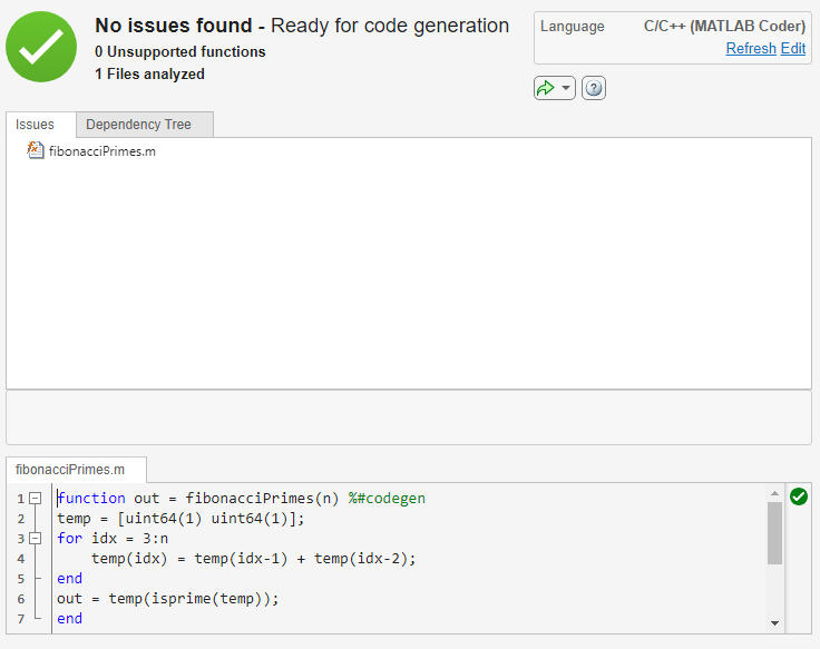 Code generation readiness tool