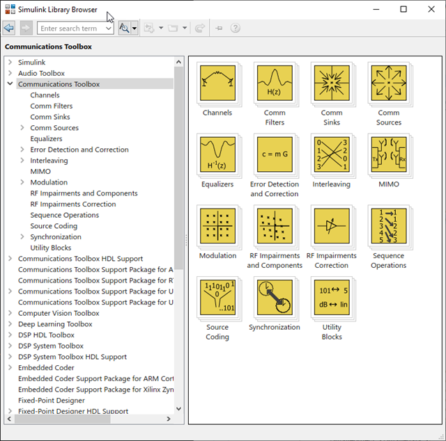 Simulink library browser