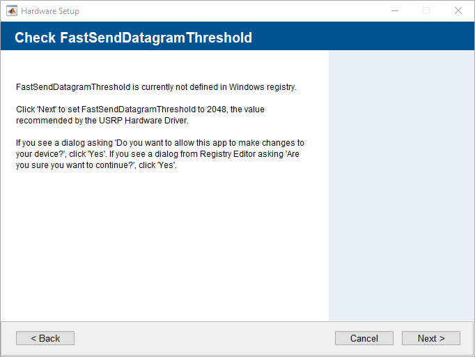 This step applies for Windows only. Set the FastSendDatagramThreshold value recommended by the UHD.