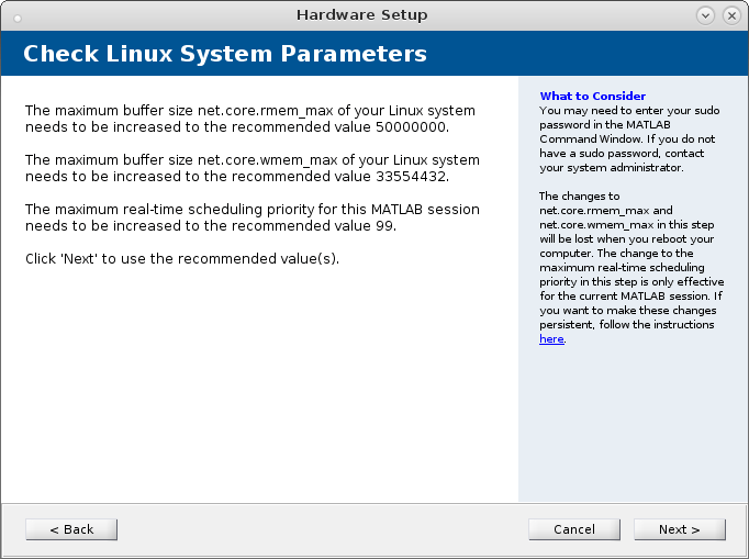 This step applies for Linux only. Set the Linux system parameters.