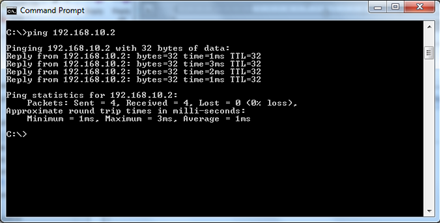 Contact USRP radio using ping command