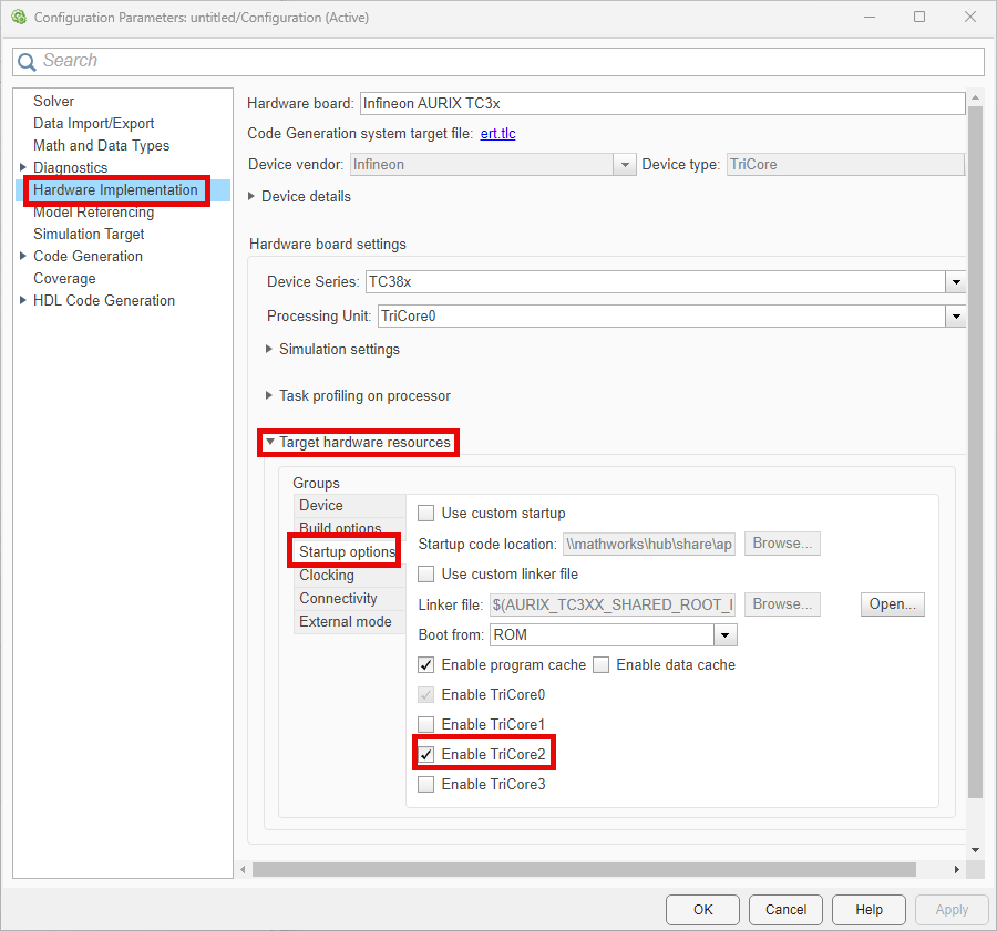 Device settings for flat model