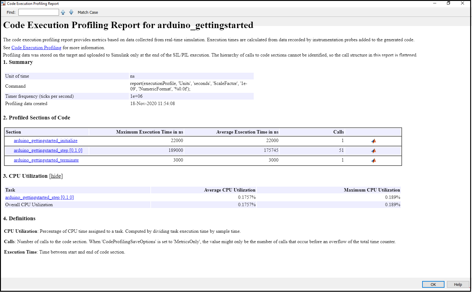 Code Execution Profiling for Arduino Hardware in External Mode