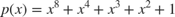 $p(x)=x^8+x^4+x^3+x^2+1$