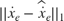 $||\dot{x}_e-\hat{\dot{x}}_e||_1$