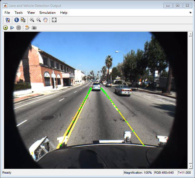 Lane and Vehicle Detection in Simulink Using Deep Learning