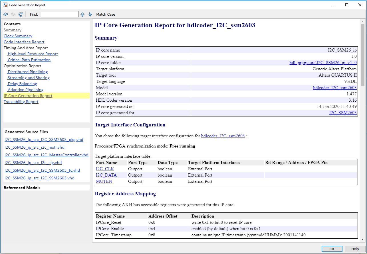 Generate IP Core from I2C Controller Model Built Using Stateflow