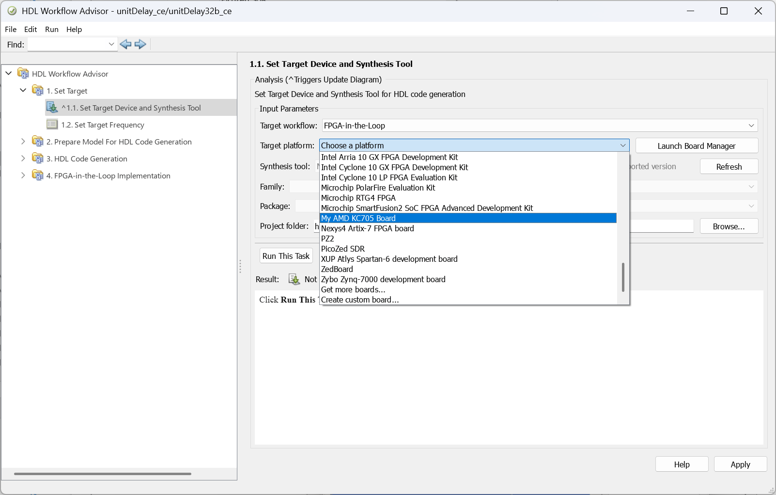 HDL workflow advisor