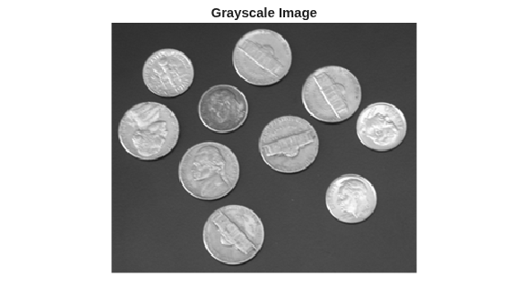 Figure contains an axes object. The hidden axes object with title Grayscale Image contains an object of type image.