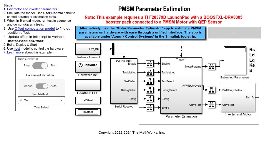 Estimate PMSM Parameters Using Parameter Estimation Blocks