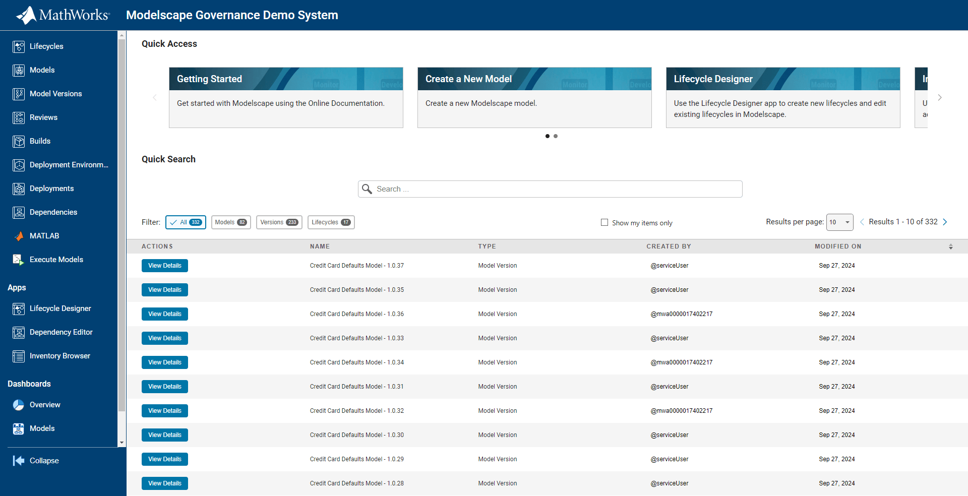 Example of customized home page