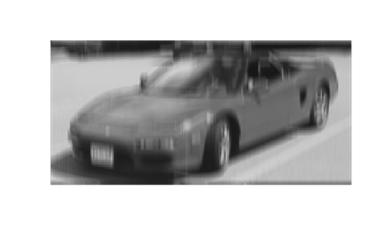 Blurred image of the car with horizontal motion blur