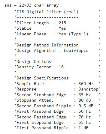 Filter information output of Design Filter live task