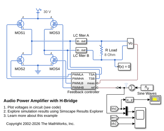 Audio Power Amplifier with H-Bridge