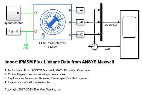 Import IPMSM Flux Linkage Data from ANSYS Maxwell