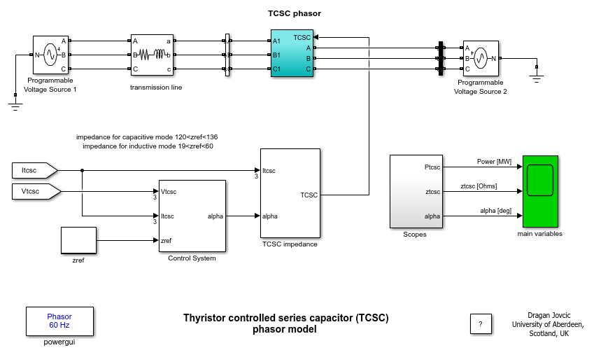 Thyristor Controlled Series Capacitor (TCSC) Phasor Model