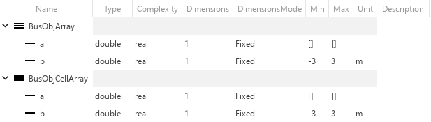 BusObjArray and BusObjCellArray in the Type Editor