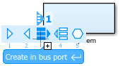 Action bar button for Create in bus port