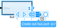 Action bar button for Create out bus port