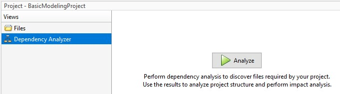 Analyze button for Dependency Analyzer