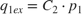$$q_{1ex}=C_2 \cdot p_1 $$
