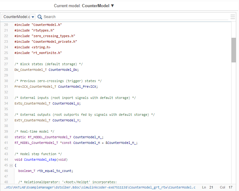 Generate Code Using Simulink Coder