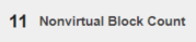 SingleValue widget displaying 11 next to the title Nonvirtual Block Count