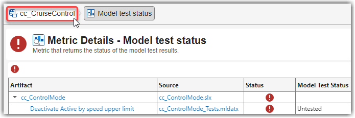Mouse pointing to the breadcrumb for cc_CruiseControl