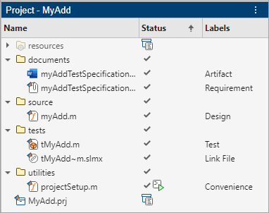 The project pane shows the folders and files in the project.