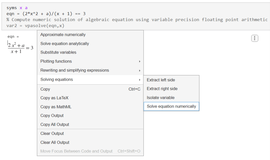 Next Step Suggestions for Symbolic Workflows in Live Editor