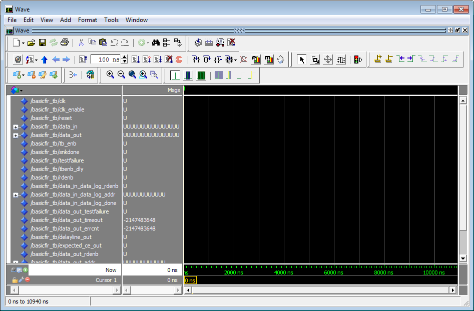 Mentor Graphics ModelSim Wave window