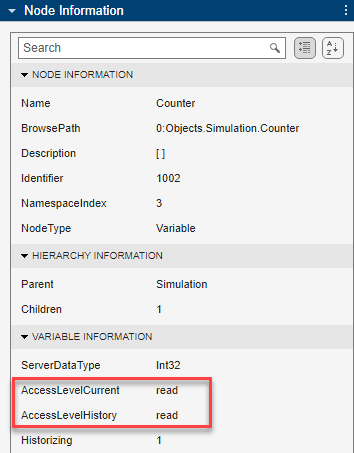 Variable node with read access