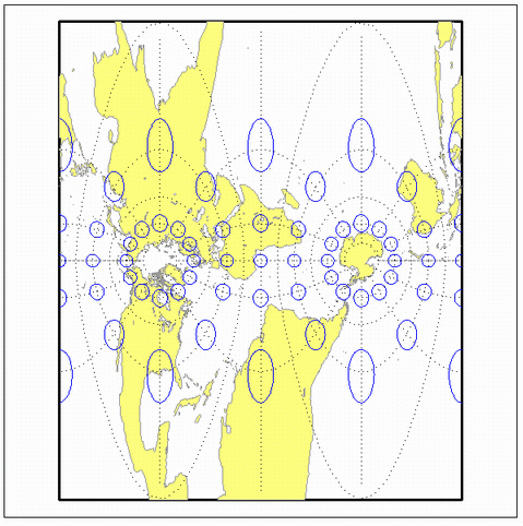 World map using Wetch projection